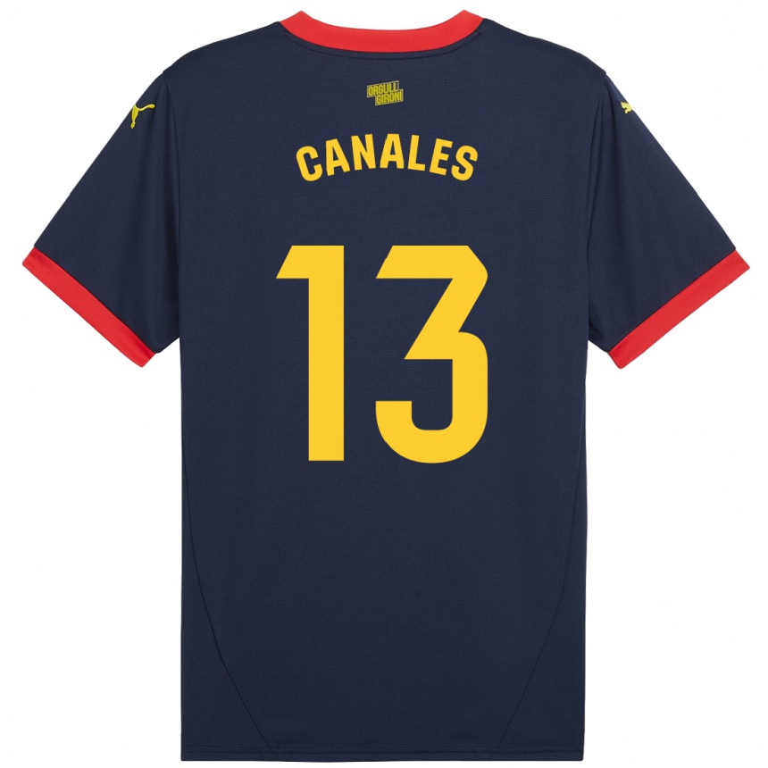 Enfant Football Maillot Juanvi Canales #13 Bleu Marine Rouge Tenues Extérieur 2024/25