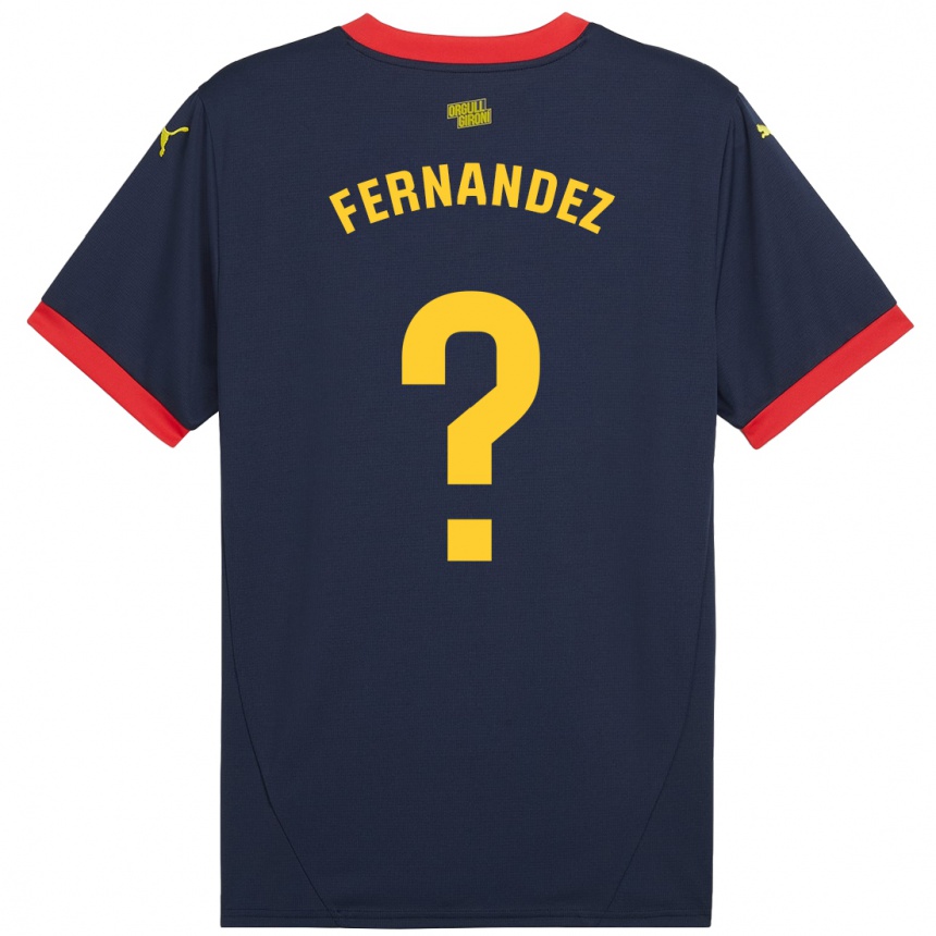 Enfant Football Maillot Marc Fernández #0 Bleu Marine Rouge Tenues Extérieur 2024/25