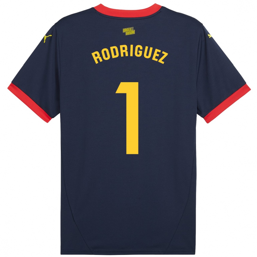 Enfant Football Maillot Maria Rodríguez #1 Bleu Marine Rouge Tenues Extérieur 2024/25