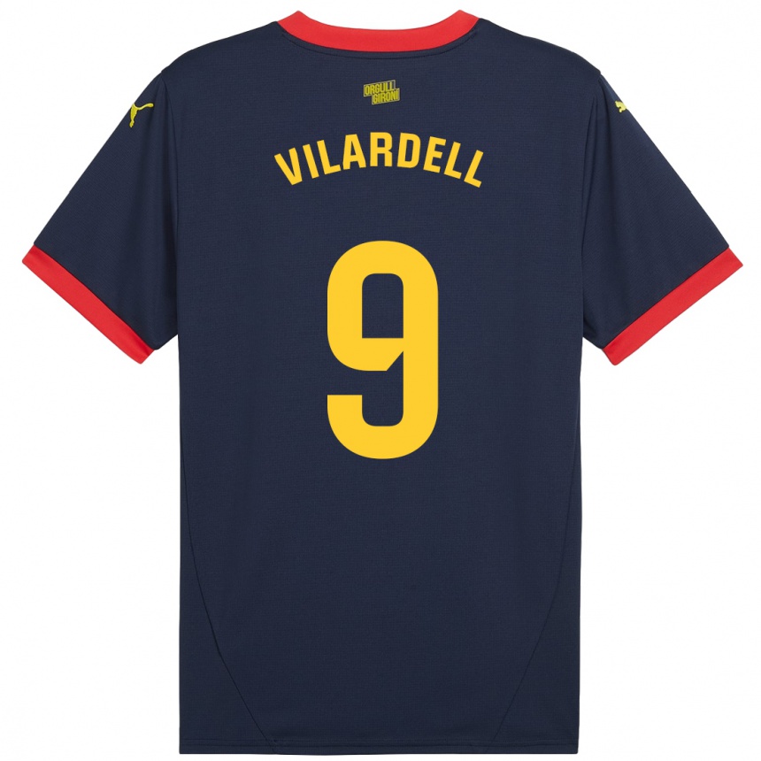 Enfant Football Maillot Júlia Vilardell #9 Bleu Marine Rouge Tenues Extérieur 2024/25