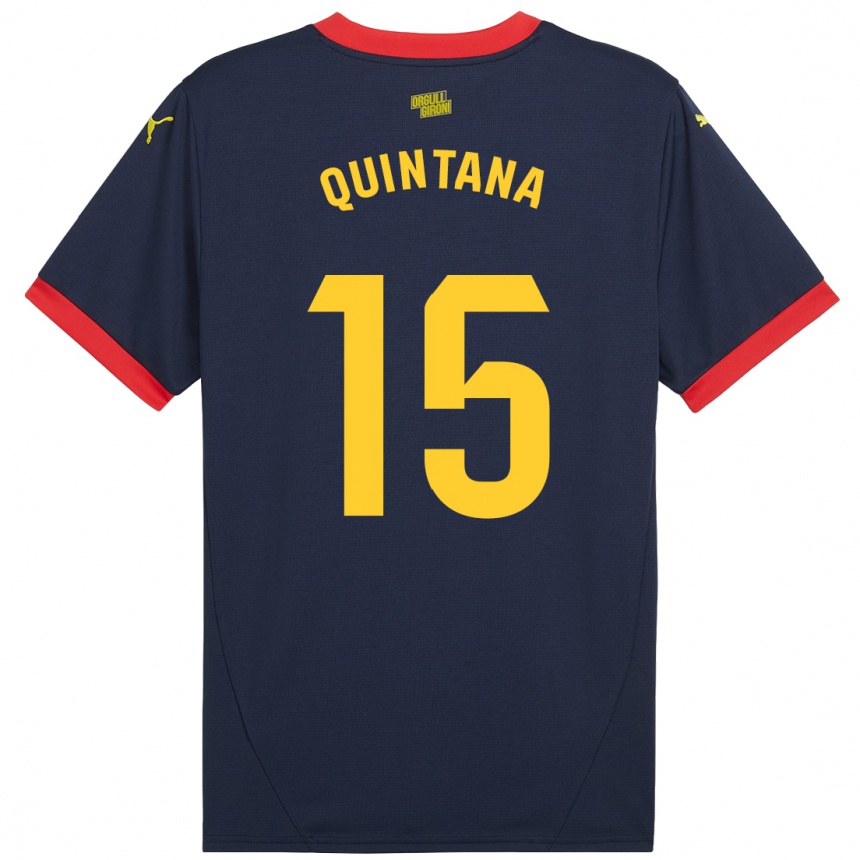 Enfant Football Maillot Amru Quintana #15 Bleu Marine Rouge Tenues Extérieur 2024/25