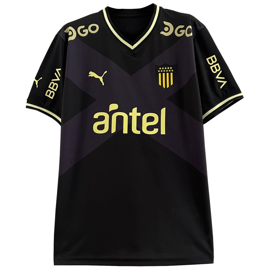 Enfant Football Maillot Damián García #14 Noir Jaune Tenues Extérieur 2024/25