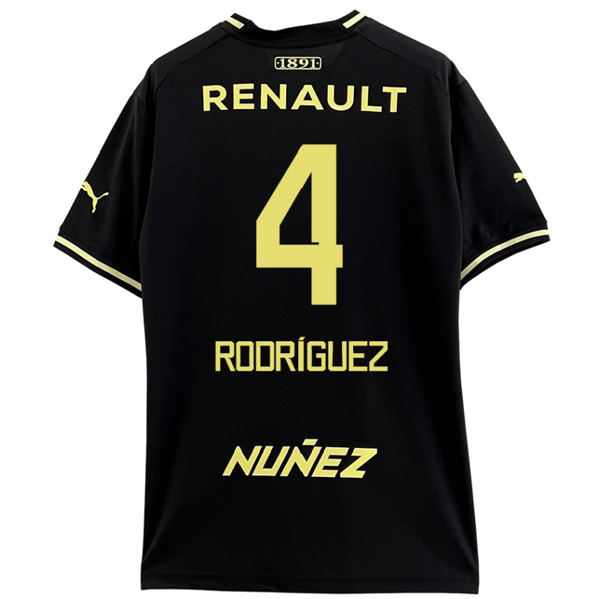 Enfant Football Maillot Guzmán Rodríguez #4 Noir Jaune Tenues Extérieur 2024/25