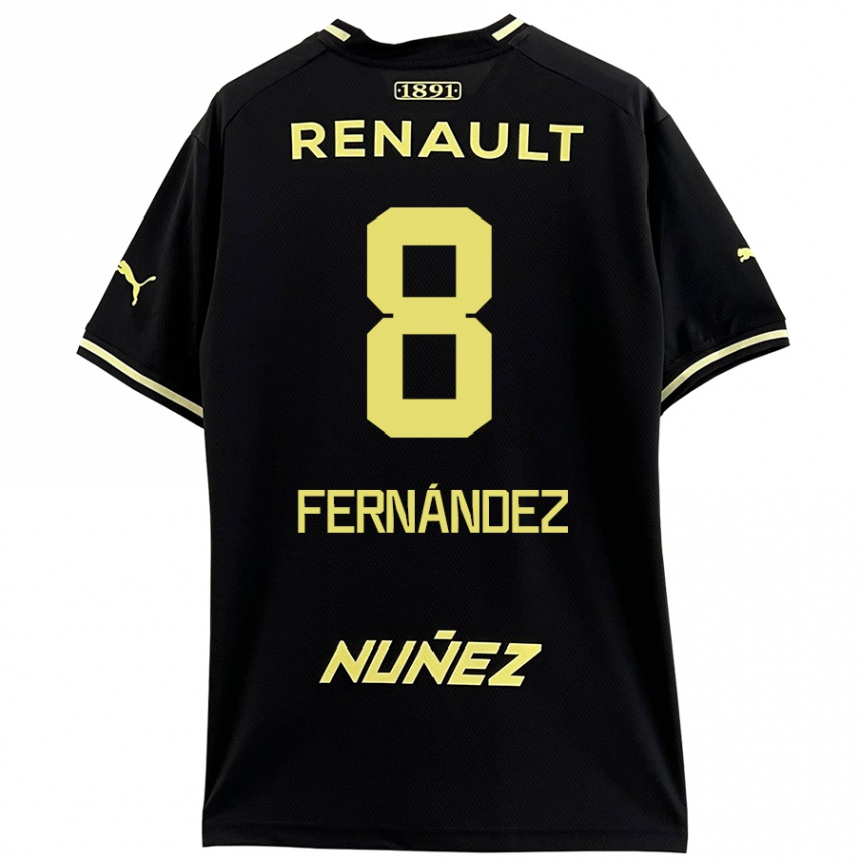 Enfant Football Maillot Leonardo Fernández #8 Noir Jaune Tenues Extérieur 2024/25