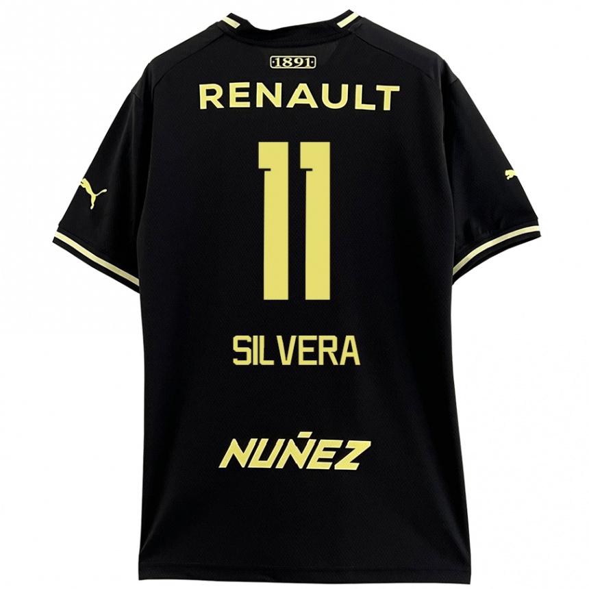 Enfant Football Maillot Maximiliano Silvera #11 Noir Jaune Tenues Extérieur 2024/25