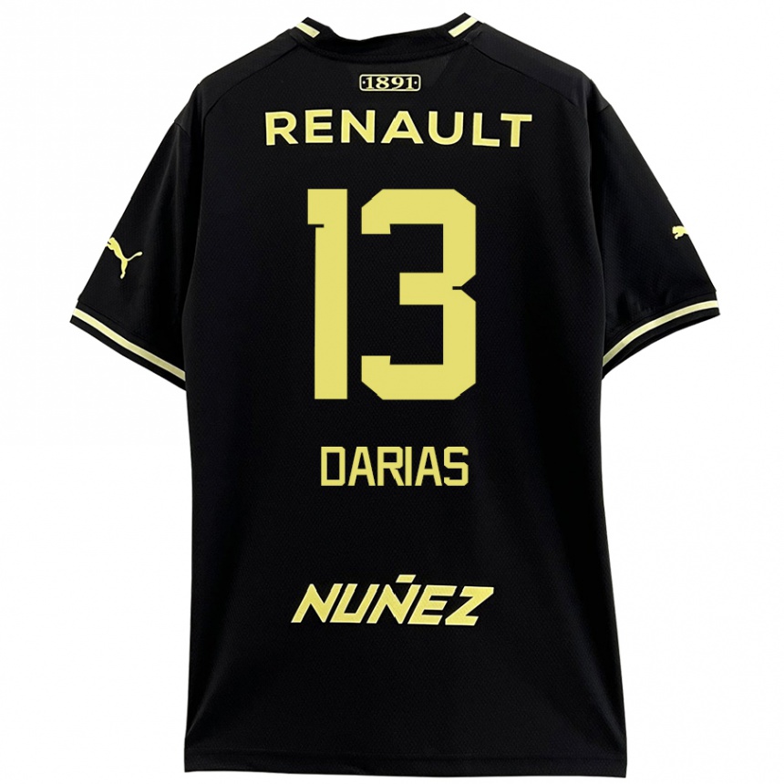 Enfant Football Maillot Eduardo Darias #13 Noir Jaune Tenues Extérieur 2024/25