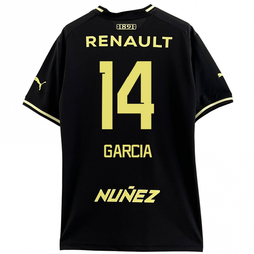 Enfant Football Maillot Damián García #14 Noir Jaune Tenues Extérieur 2024/25