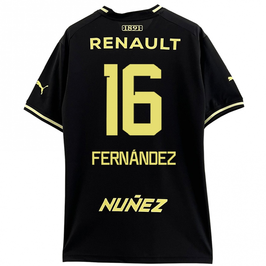 Enfant Football Maillot Adrián Fernández #16 Noir Jaune Tenues Extérieur 2024/25