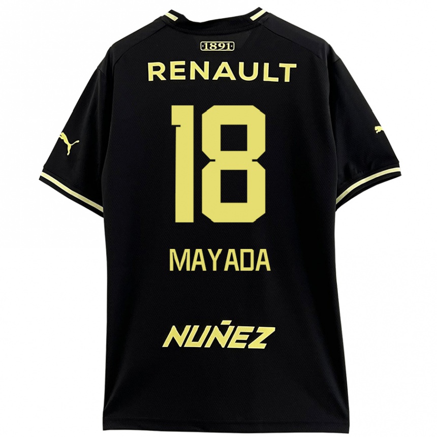 Enfant Football Maillot Camilo Mayada #18 Noir Jaune Tenues Extérieur 2024/25