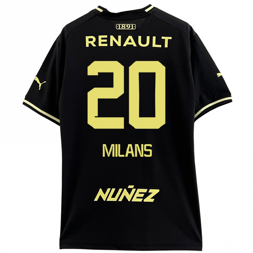 Enfant Football Maillot Pedro Milans #20 Noir Jaune Tenues Extérieur 2024/25