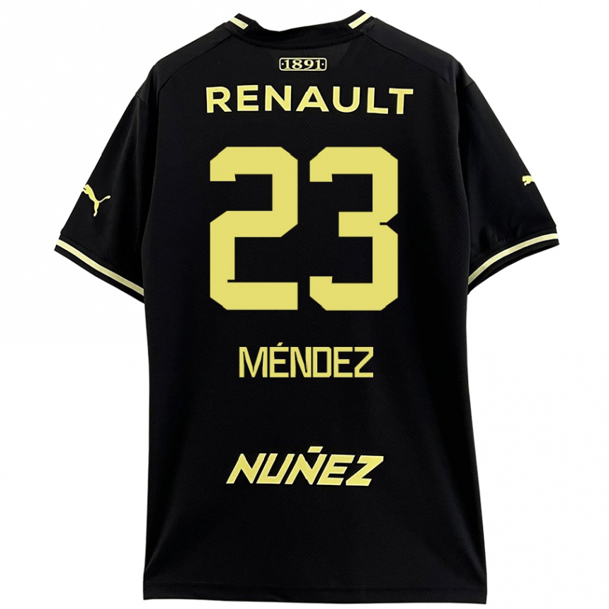 Enfant Football Maillot Javier Méndez #23 Noir Jaune Tenues Extérieur 2024/25