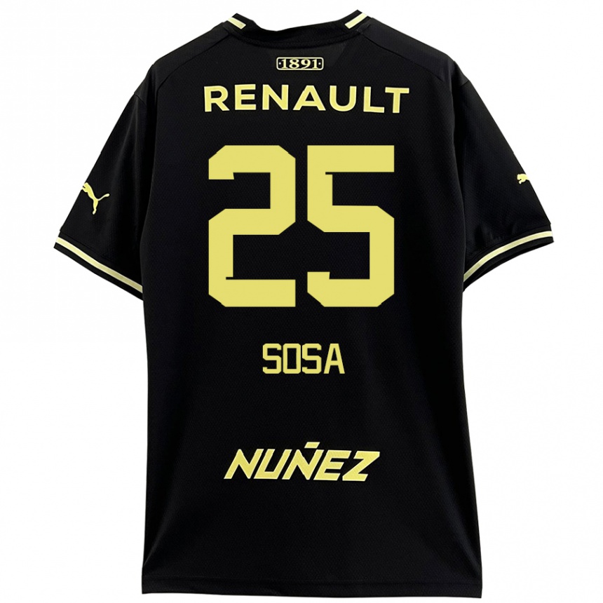 Enfant Football Maillot Ignacio Sosa #25 Noir Jaune Tenues Extérieur 2024/25