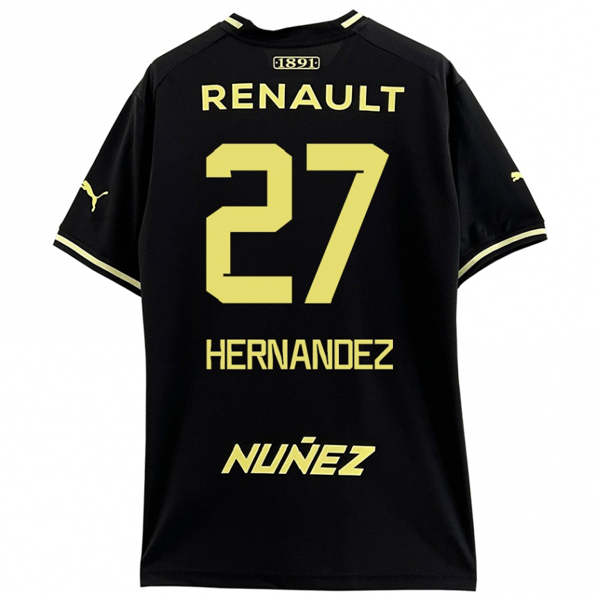 Enfant Football Maillot Lucas Hernández #27 Noir Jaune Tenues Extérieur 2024/25