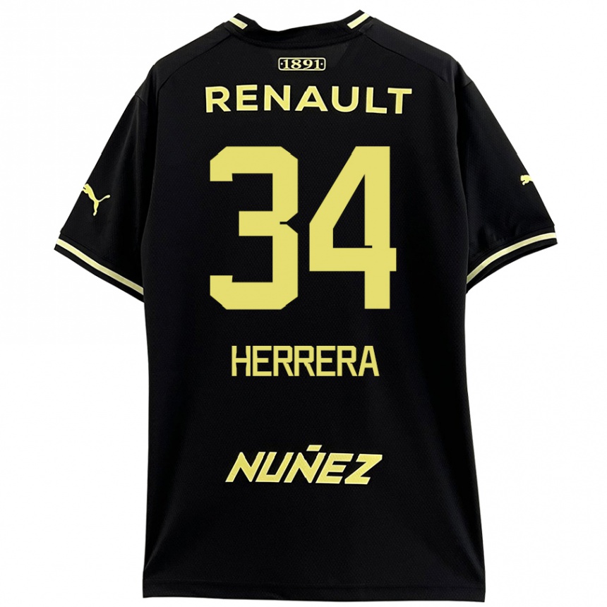 Enfant Football Maillot Nahuel Herrera #34 Noir Jaune Tenues Extérieur 2024/25