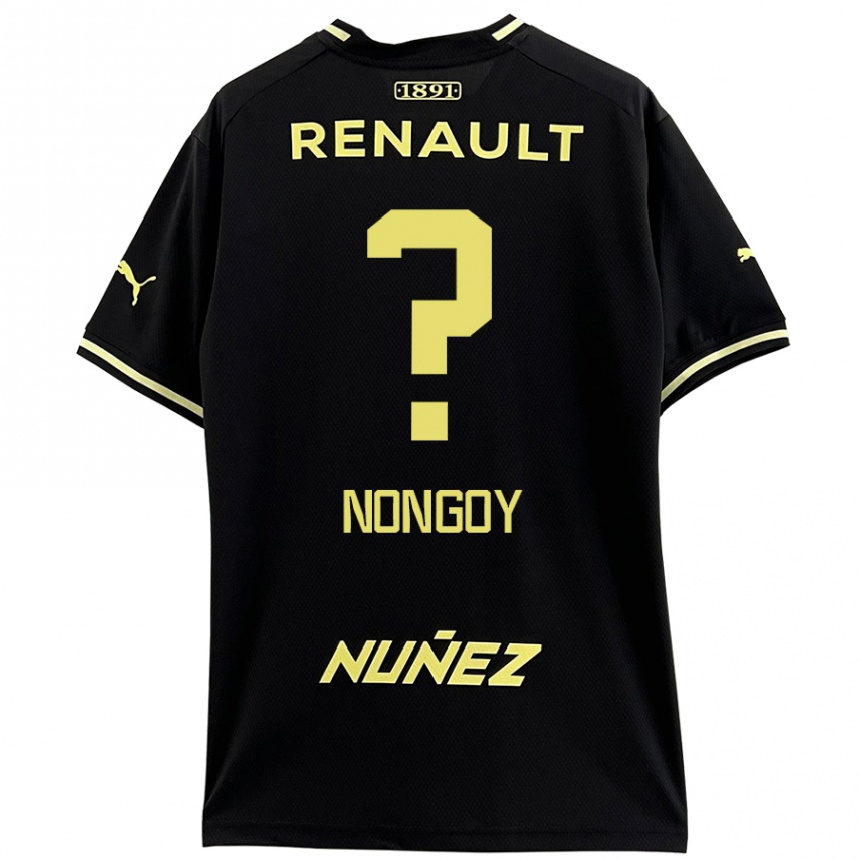 Enfant Football Maillot Pablo Nongoy #0 Noir Jaune Tenues Extérieur 2024/25