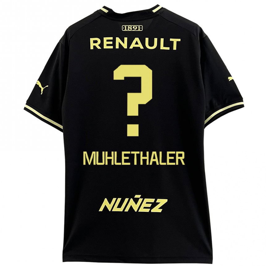 Enfant Football Maillot Stiven Muhlethaler #0 Noir Jaune Tenues Extérieur 2024/25