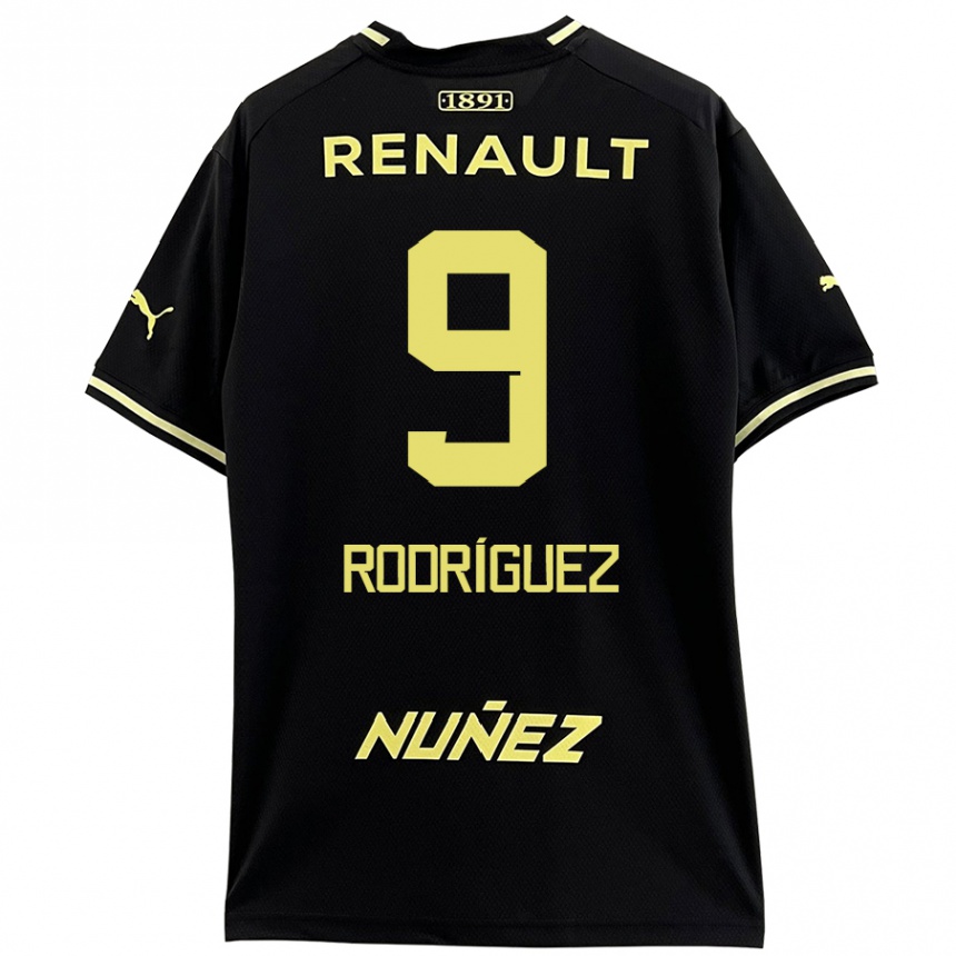 Enfant Football Maillot Agustín Rodríguez #9 Noir Jaune Tenues Extérieur 2024/25