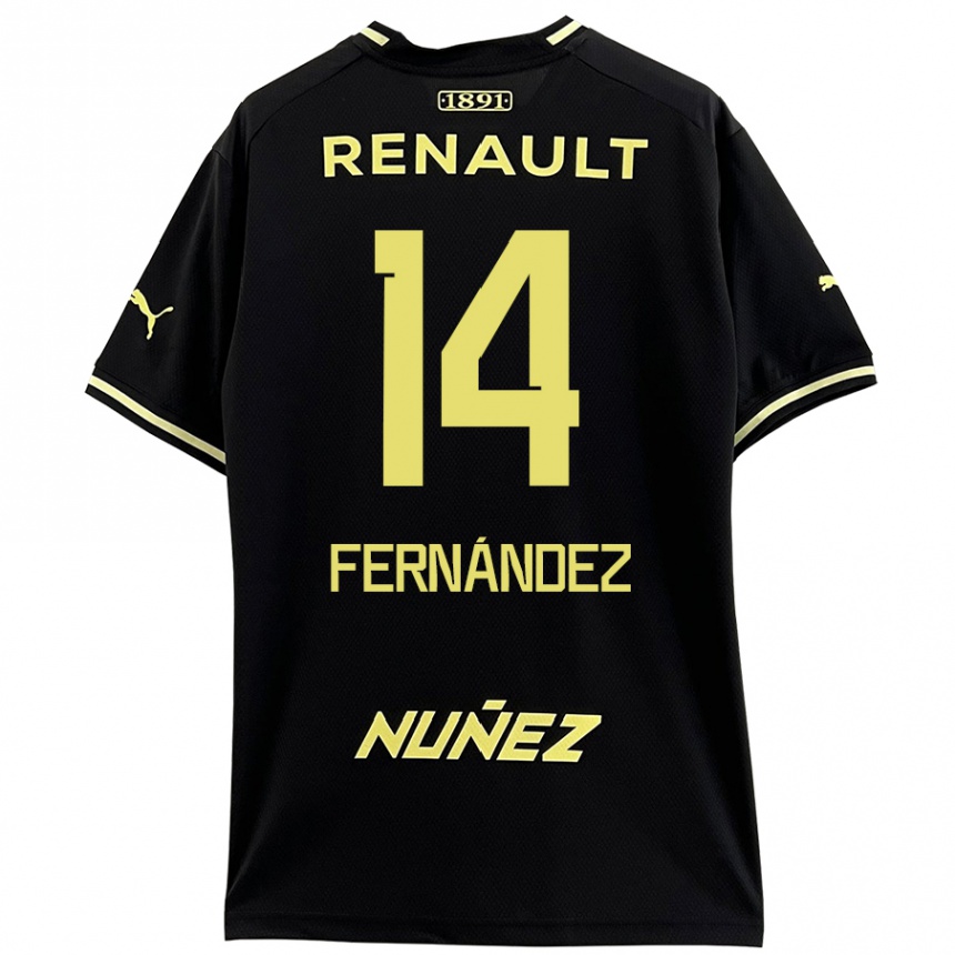 Enfant Football Maillot Faustino Fernández #14 Noir Jaune Tenues Extérieur 2024/25