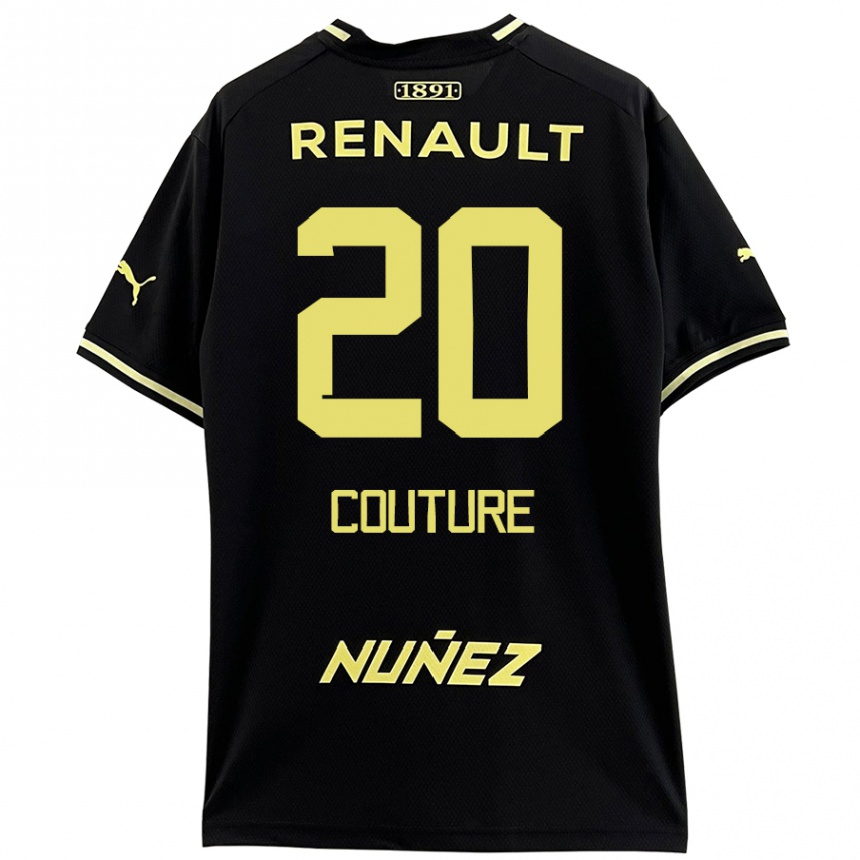 Enfant Football Maillot Lorenzo Couture #20 Noir Jaune Tenues Extérieur 2024/25