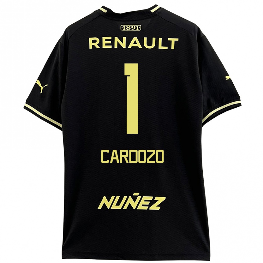 Enfant Football Maillot Thiago Cardozo #1 Noir Jaune Tenues Extérieur 2024/25