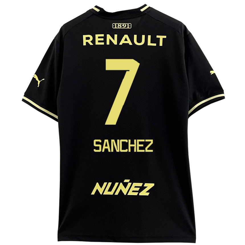 Enfant Football Maillot Carlos Sánchez #7 Noir Jaune Tenues Extérieur 2024/25