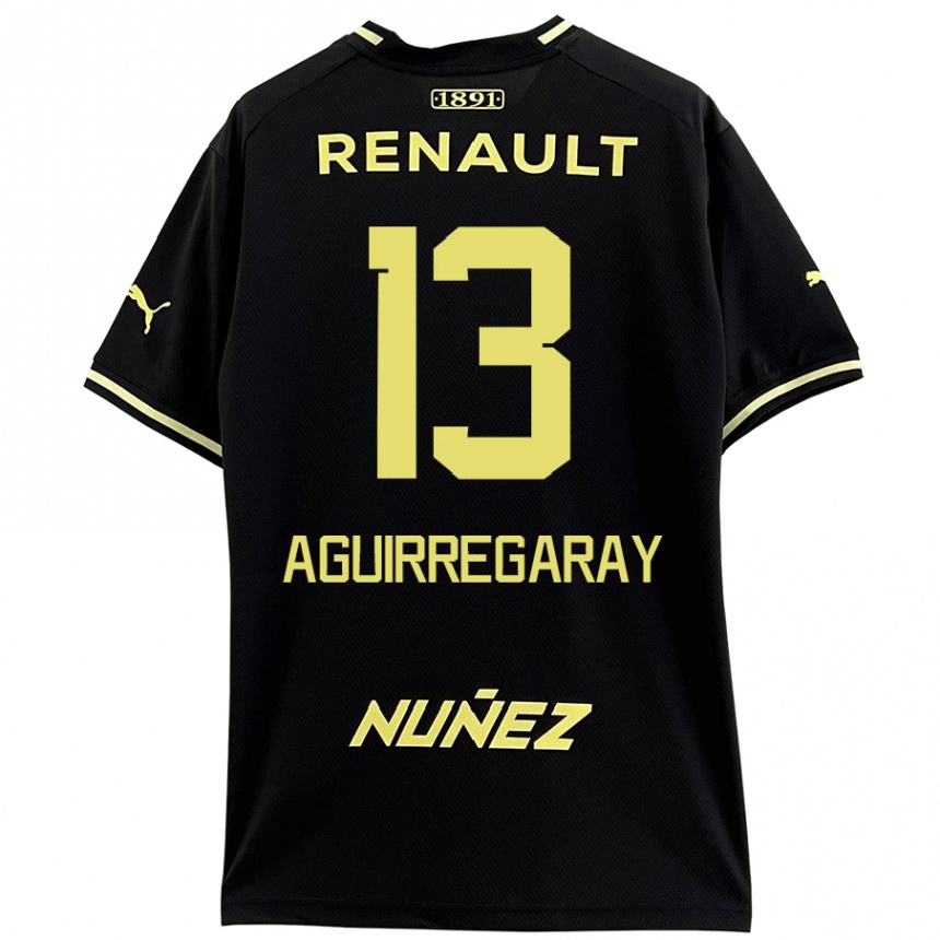 Enfant Football Maillot Matías Aguirregaray #13 Noir Jaune Tenues Extérieur 2024/25