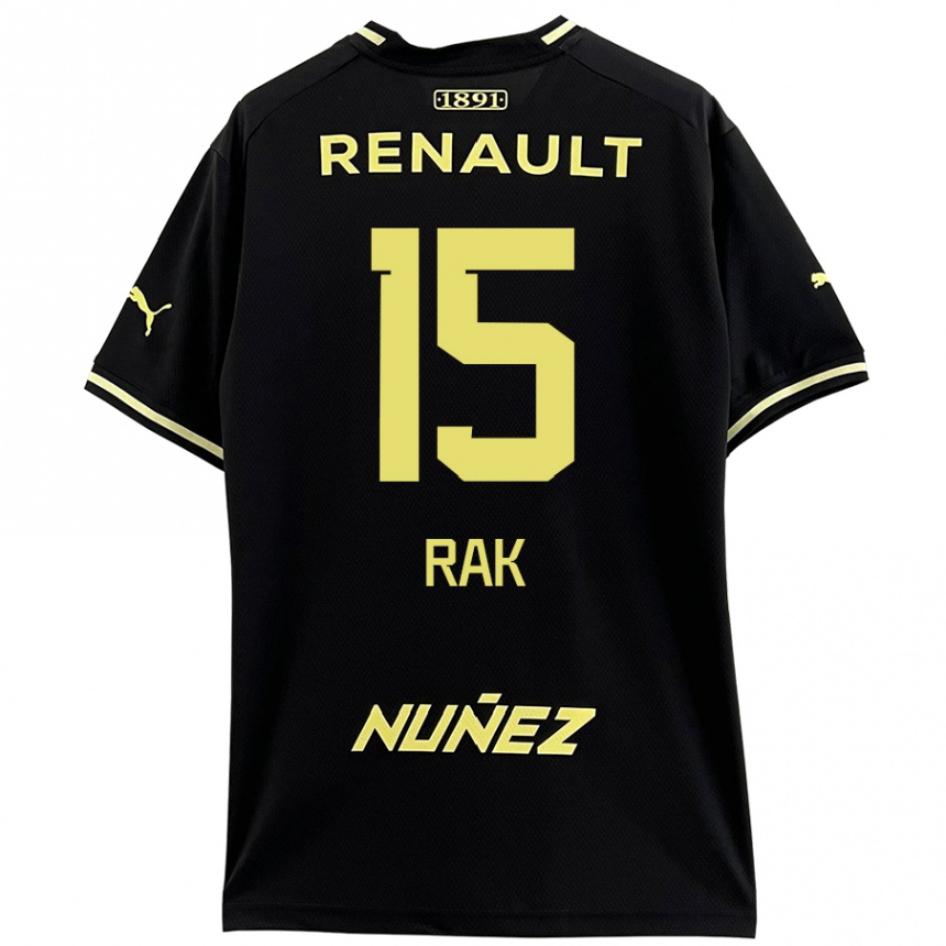 Enfant Football Maillot Yonatthan Rak #15 Noir Jaune Tenues Extérieur 2024/25