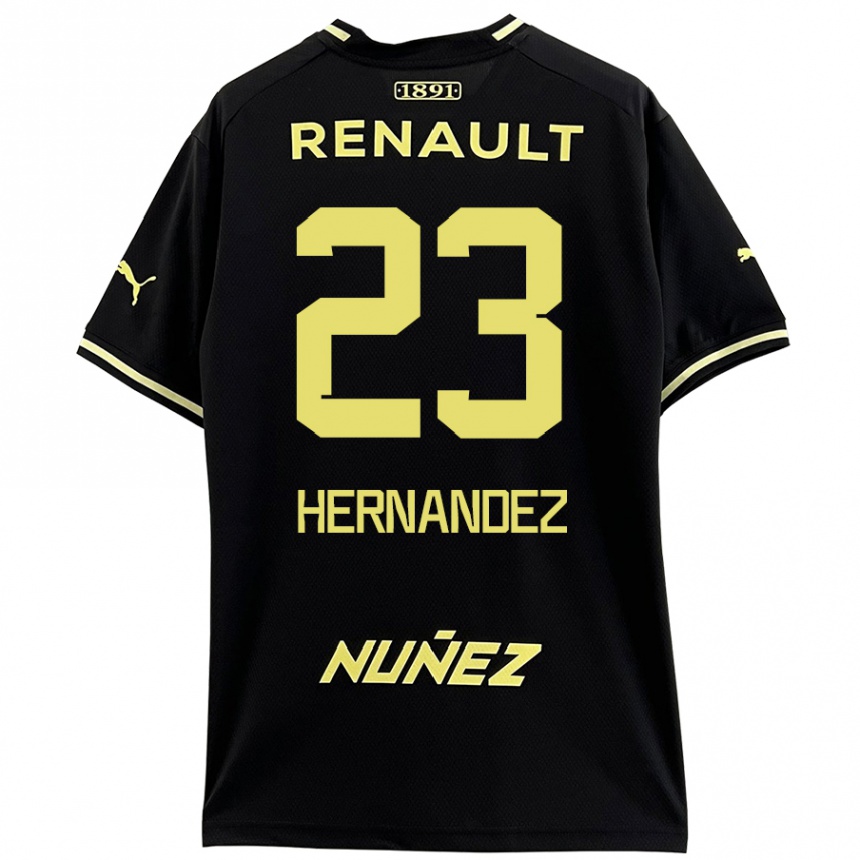 Enfant Football Maillot Abel Hernández #23 Noir Jaune Tenues Extérieur 2024/25