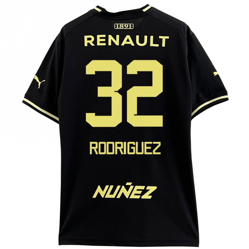 Enfant Football Maillot Randall Rodríguez #32 Noir Jaune Tenues Extérieur 2024/25