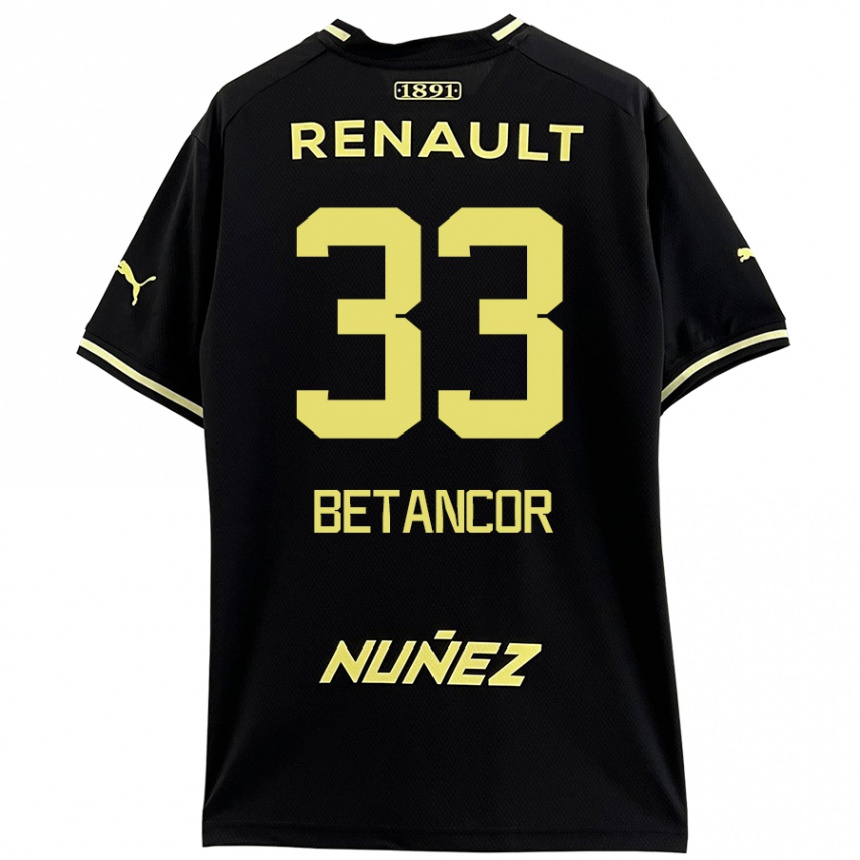 Enfant Football Maillot Bruno Betancor #33 Noir Jaune Tenues Extérieur 2024/25