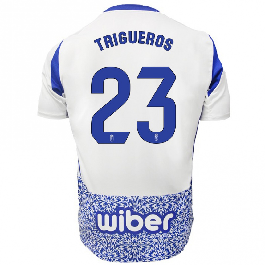 Enfant Football Maillot Manu Trigueros #23 Blanc Bleu Tenues Extérieur 2024/25