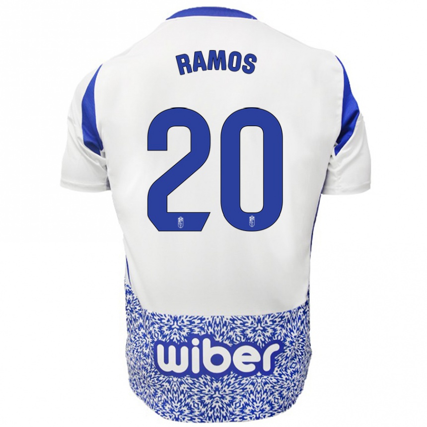 Enfant Football Maillot Lucía Ramos #20 Blanc Bleu Tenues Extérieur 2024/25