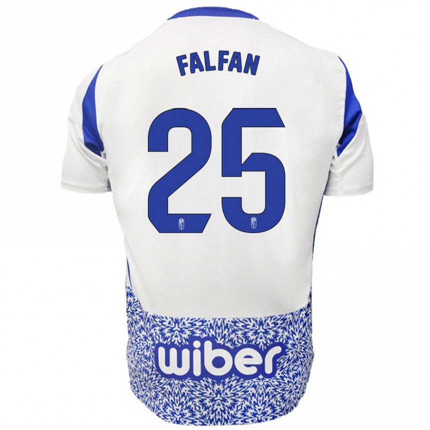 Enfant Football Maillot Daiana Falfán #25 Blanc Bleu Tenues Extérieur 2024/25