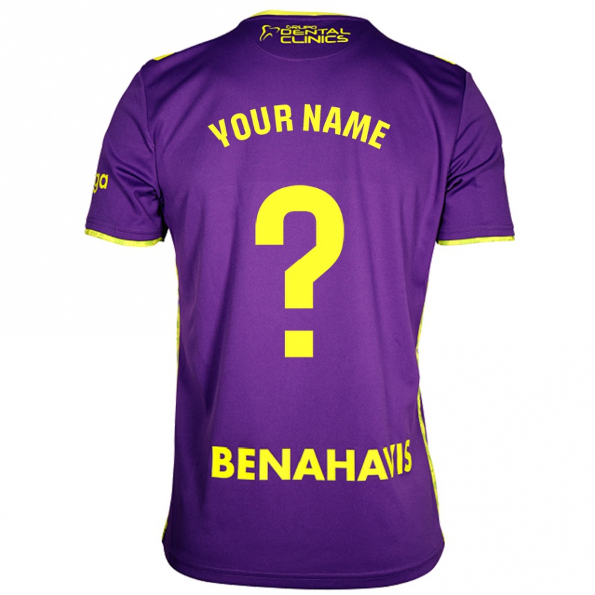 Enfant Football Maillot Votre Nom #0 Violet Jaune Tenues Extérieur 2024/25