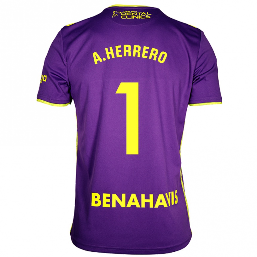 Enfant Football Maillot Alfonso Herrero #1 Violet Jaune Tenues Extérieur 2024/25