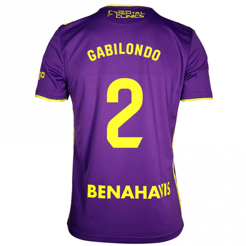 Enfant Football Maillot Jokin Gabilondo #2 Violet Jaune Tenues Extérieur 2024/25