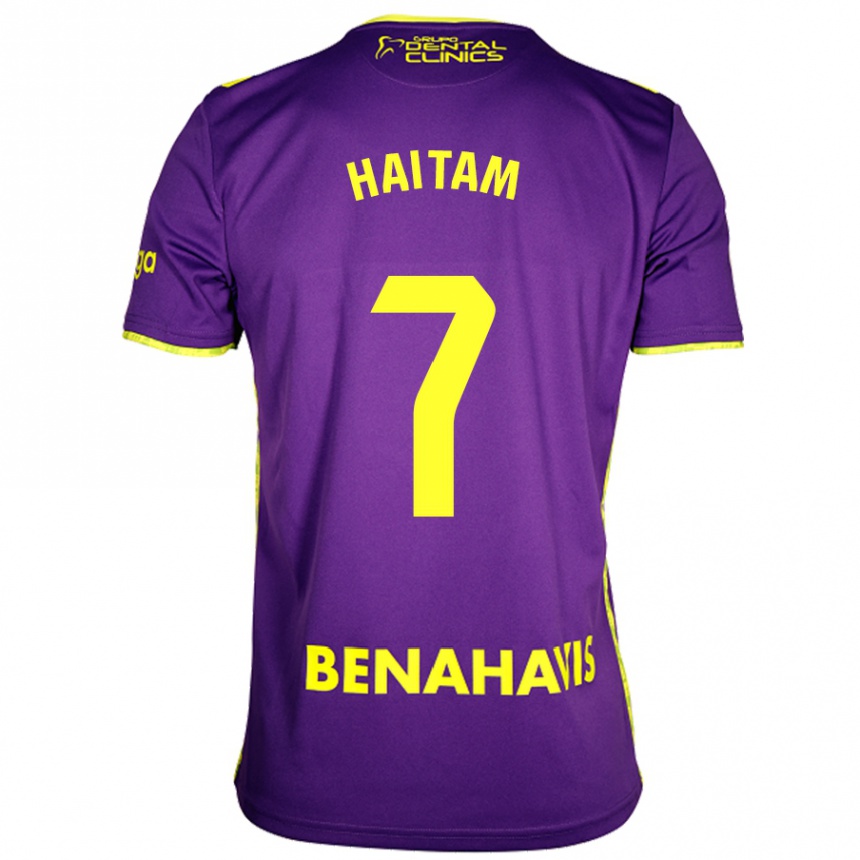 Enfant Football Maillot Haitam Abaida #7 Violet Jaune Tenues Extérieur 2024/25