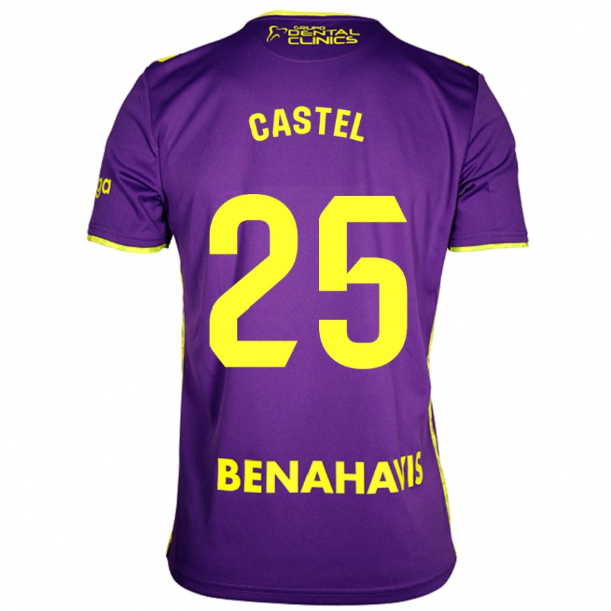 Enfant Football Maillot Sergio Castel #25 Violet Jaune Tenues Extérieur 2024/25