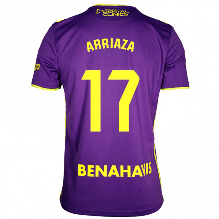 Enfant Football Maillot Pablo Arriaza #17 Violet Jaune Tenues Extérieur 2024/25