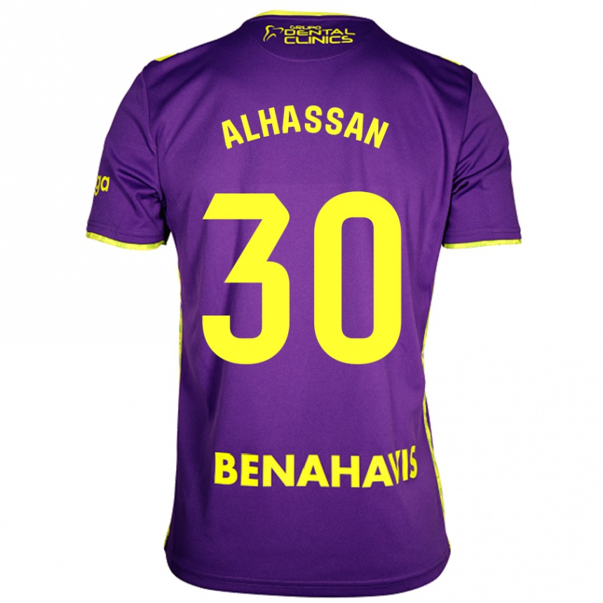 Enfant Football Maillot Mubarak Alhassan #30 Violet Jaune Tenues Extérieur 2024/25