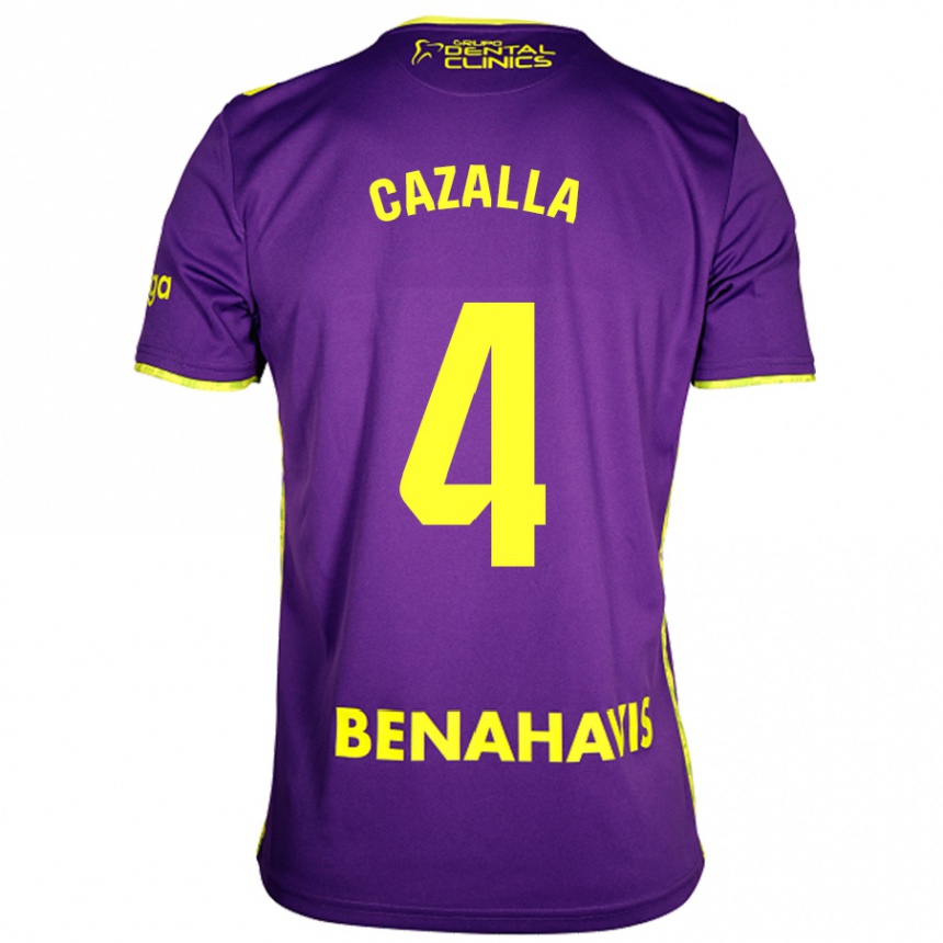 Enfant Football Maillot Marta Cazalla #4 Violet Jaune Tenues Extérieur 2024/25