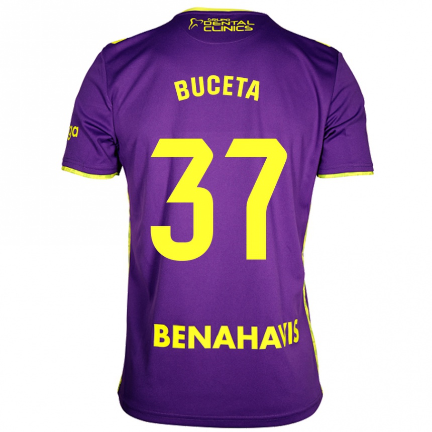 Enfant Football Maillot Ana Buceta #37 Violet Jaune Tenues Extérieur 2024/25