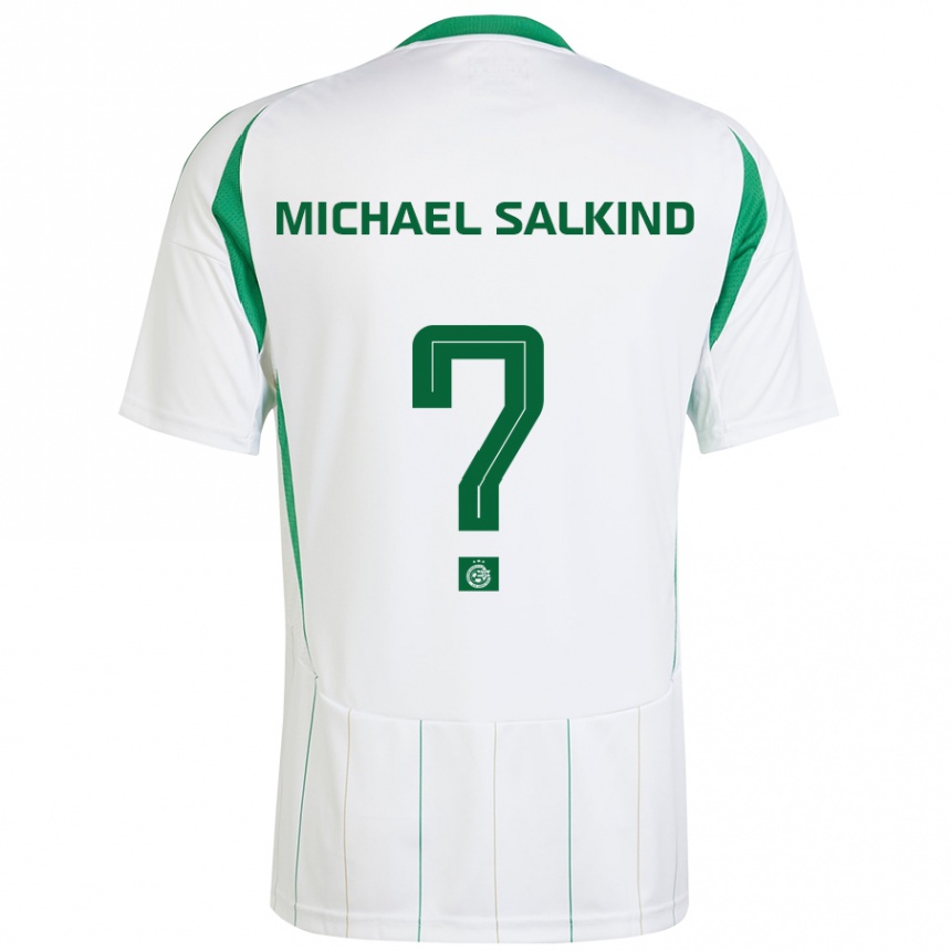 Enfant Football Maillot Liav Michael Salkind #0 Blanc Vert Tenues Extérieur 2024/25