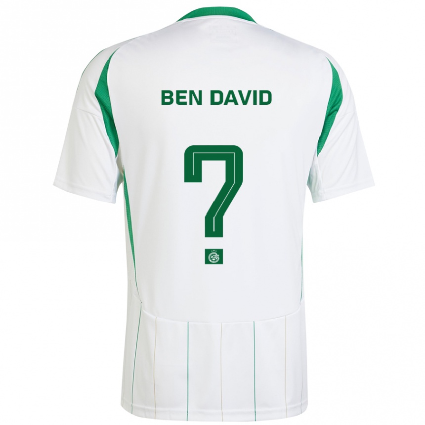 Enfant Football Maillot Shay Ben David #0 Blanc Vert Tenues Extérieur 2024/25