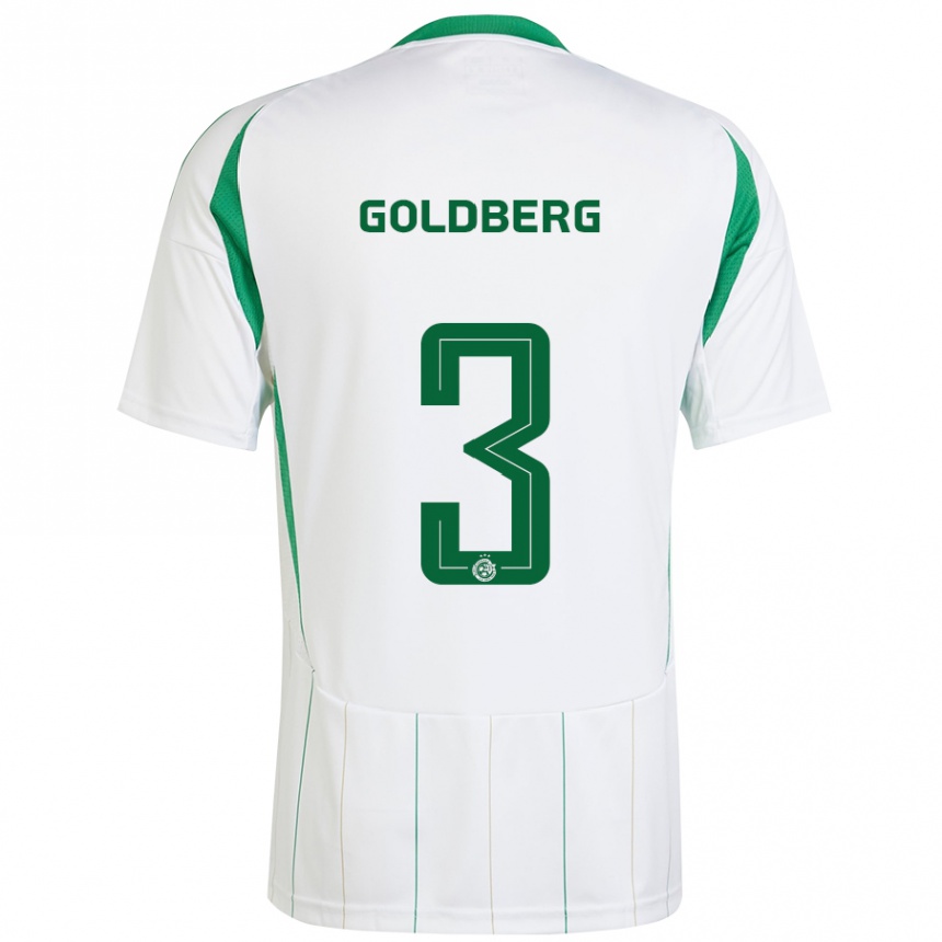 Enfant Football Maillot Shon Goldberg #3 Blanc Vert Tenues Extérieur 2024/25