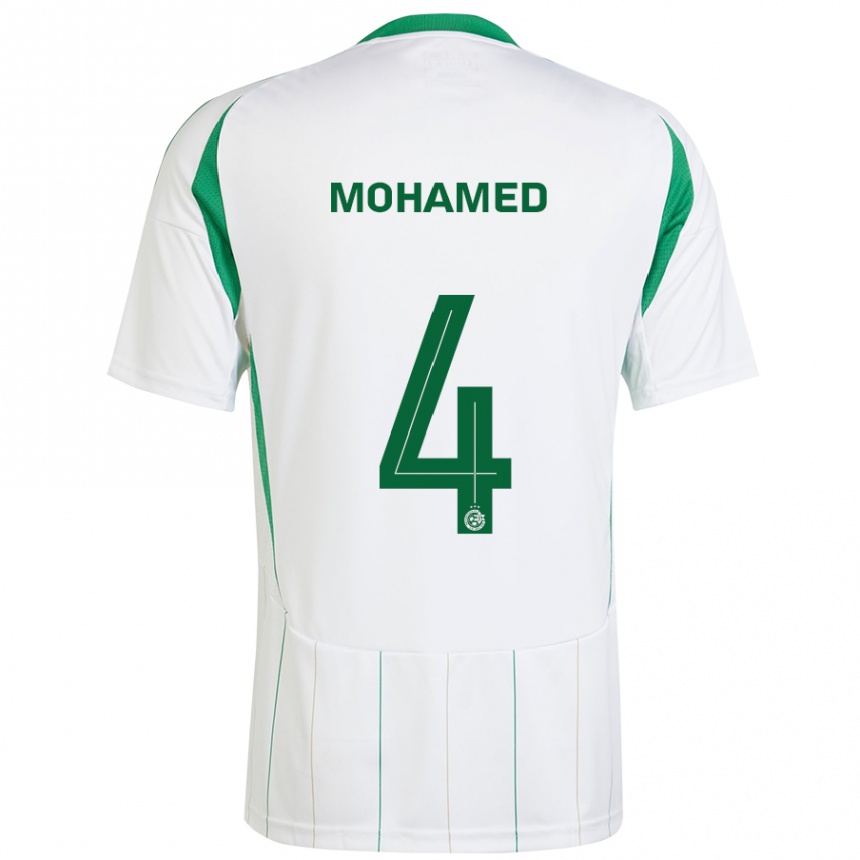 Enfant Football Maillot Ali Mohamed #4 Blanc Vert Tenues Extérieur 2024/25