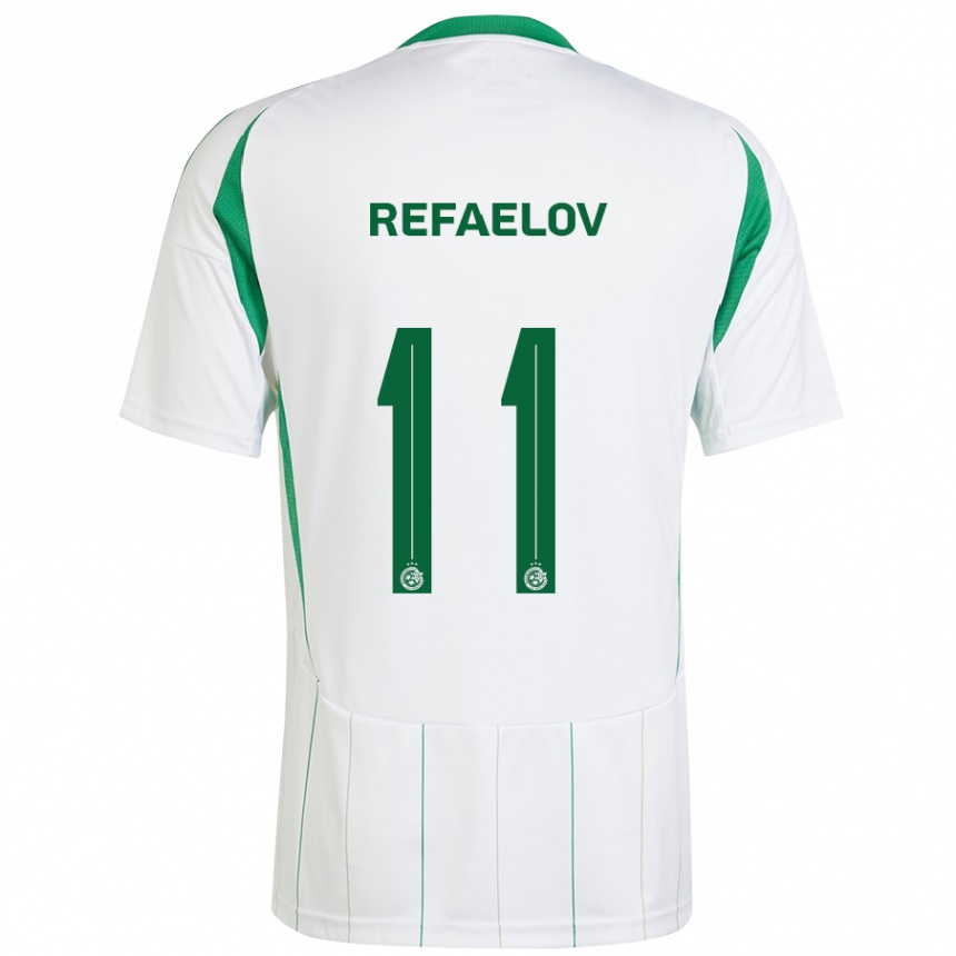 Enfant Football Maillot Lior Refaelov #11 Blanc Vert Tenues Extérieur 2024/25