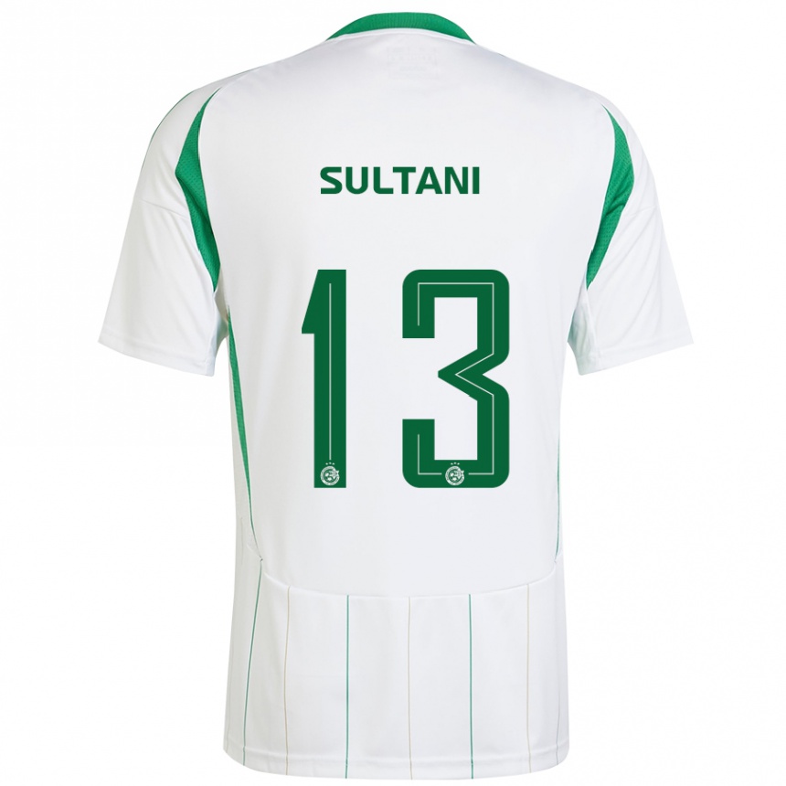 Enfant Football Maillot Tomás Sultani #13 Blanc Vert Tenues Extérieur 2024/25