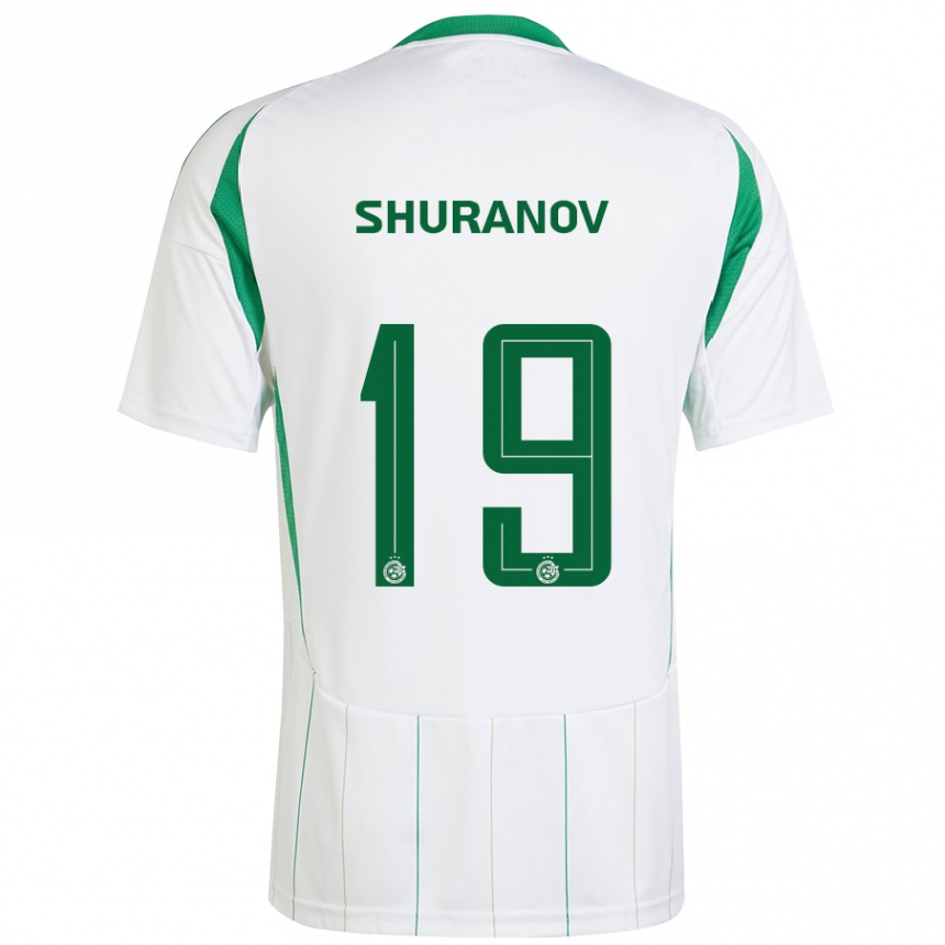 Enfant Football Maillot Erik Shuranov #19 Blanc Vert Tenues Extérieur 2024/25