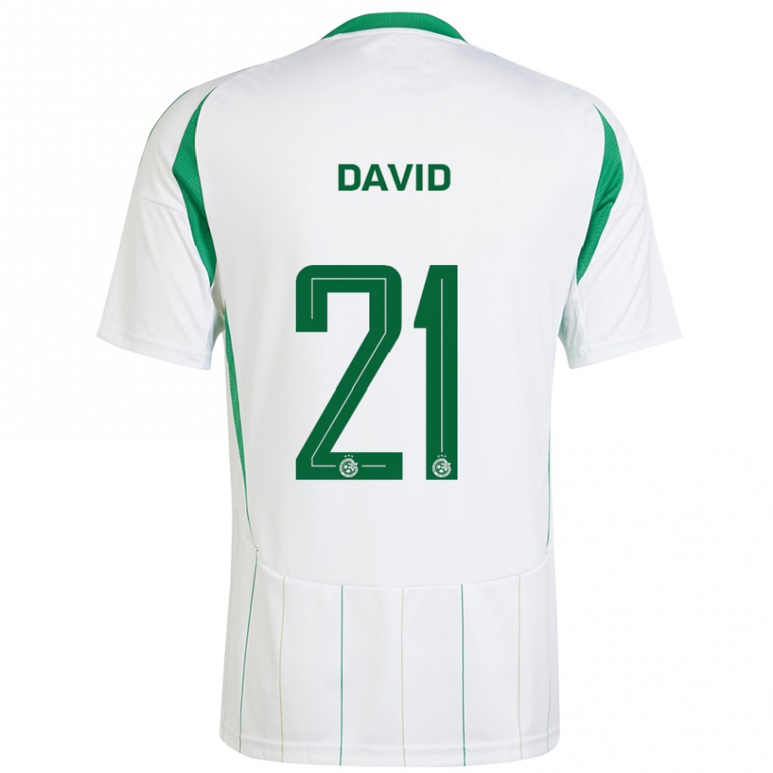 Enfant Football Maillot Dean David #21 Blanc Vert Tenues Extérieur 2024/25